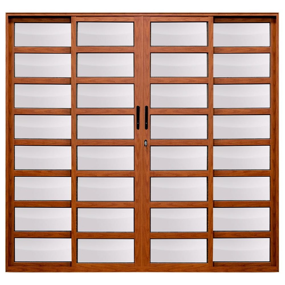Porta De Alumínio 04 Folhas Travessa Maxx Madeiro - 210x200