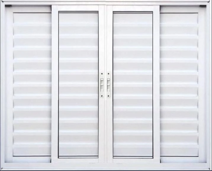 Janela De Alumínio Veneziana 06 Folhas Branca Maxx - 120x150