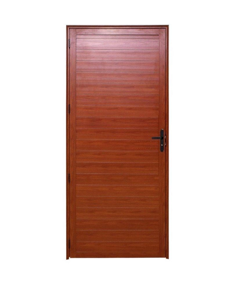 Porta Alumínio Lambril C/fechadura Madeiro Direita 210x85