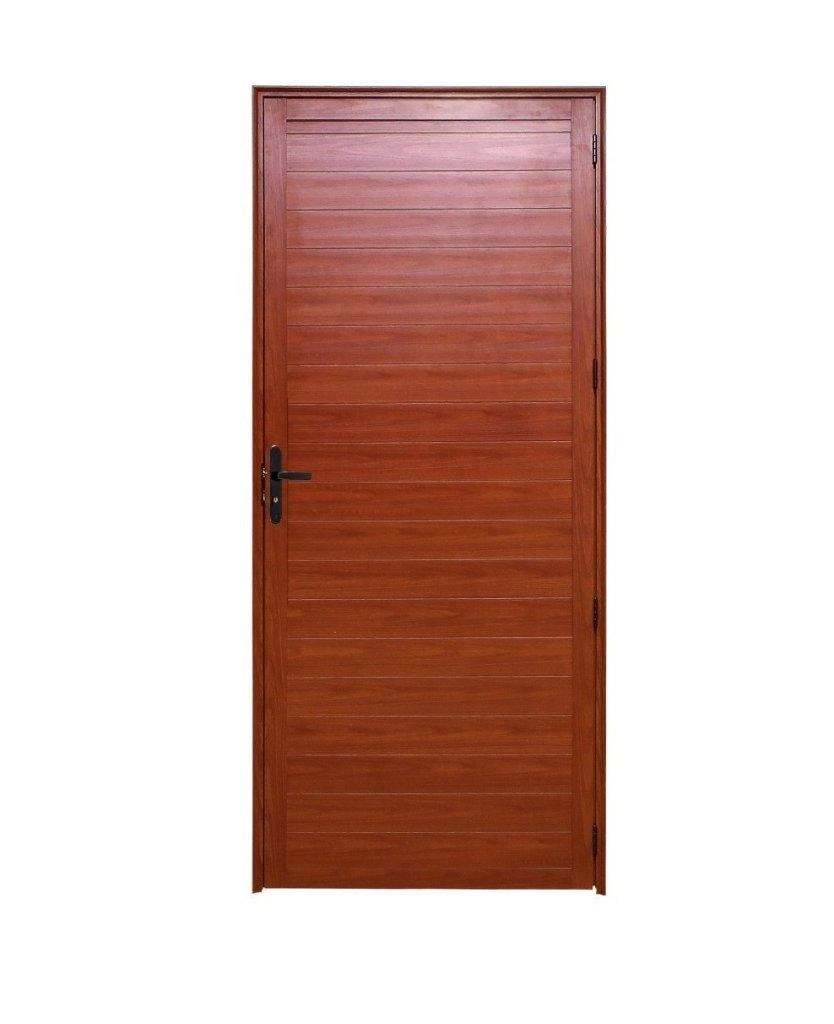 Porta Alumínio Lambril C/fechadura Madeiro Esquerda 210x100