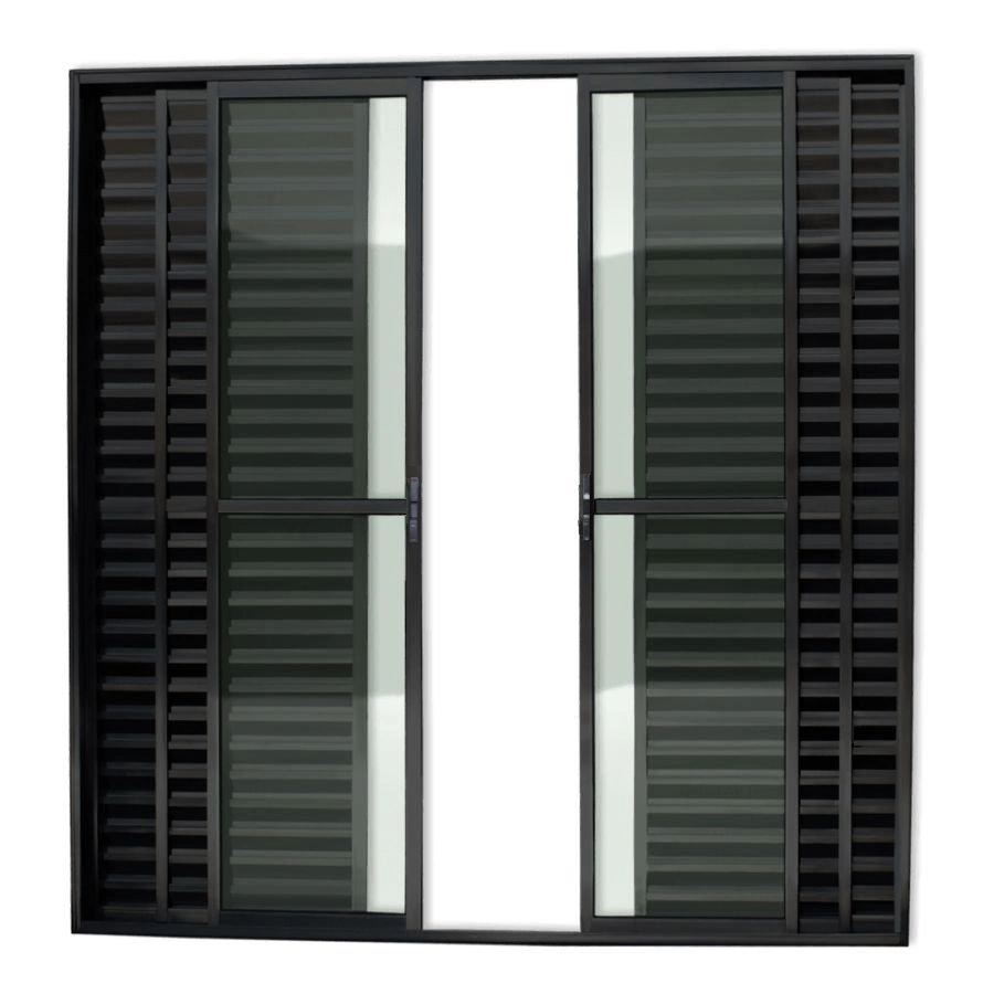 Porta Balcão Veneziana 06 Folhas Preto Maxx - 210x180