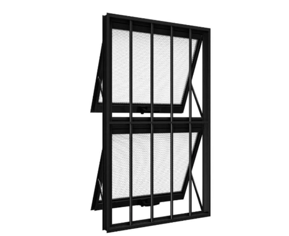 Maxim Ar 2 Seções Em Alumínio Com Grade Premium Preto - 120x60