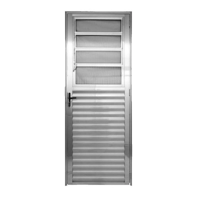 Porta De Alumínio Basculante Brilhante Fit Esquerda - 210x80