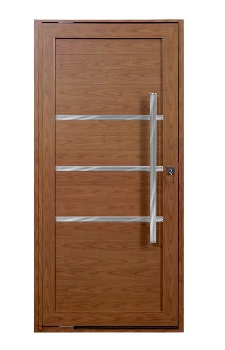 Porta Pivotante Com Friso Lambril Madeiro Esquerda 210x120