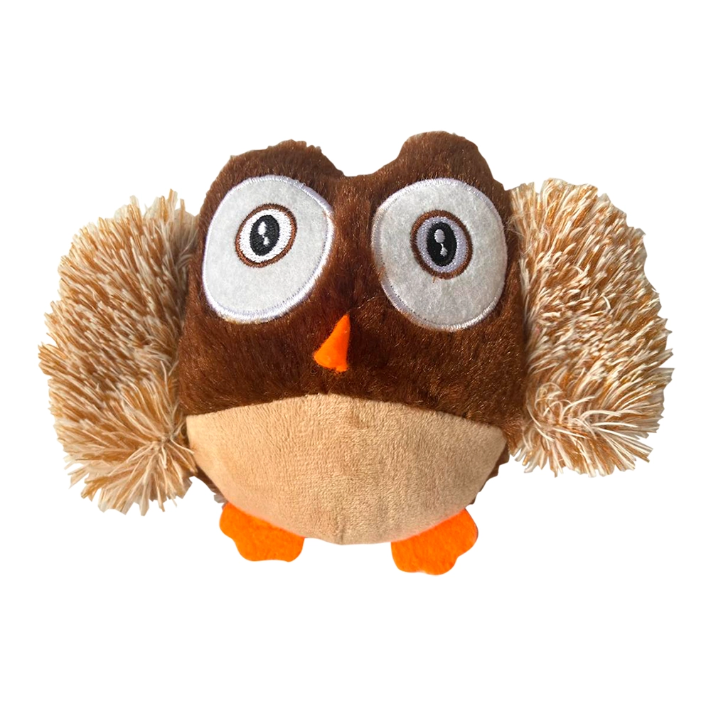 Brinquedo Pelúcia Napi Coruja Marrom Para Cães 13 Cm