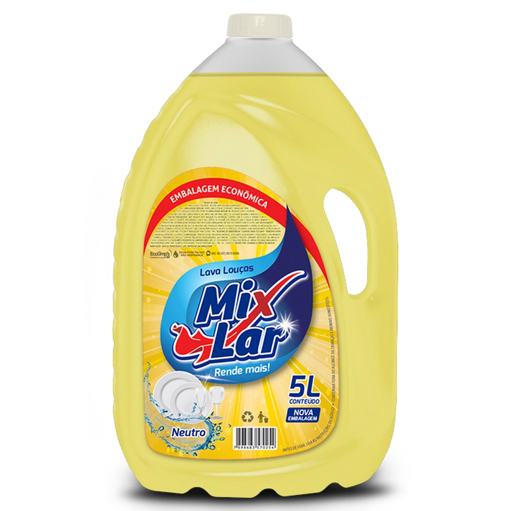 Detergente Líquido Lava Louça Neutro Mix Lar - 5l
