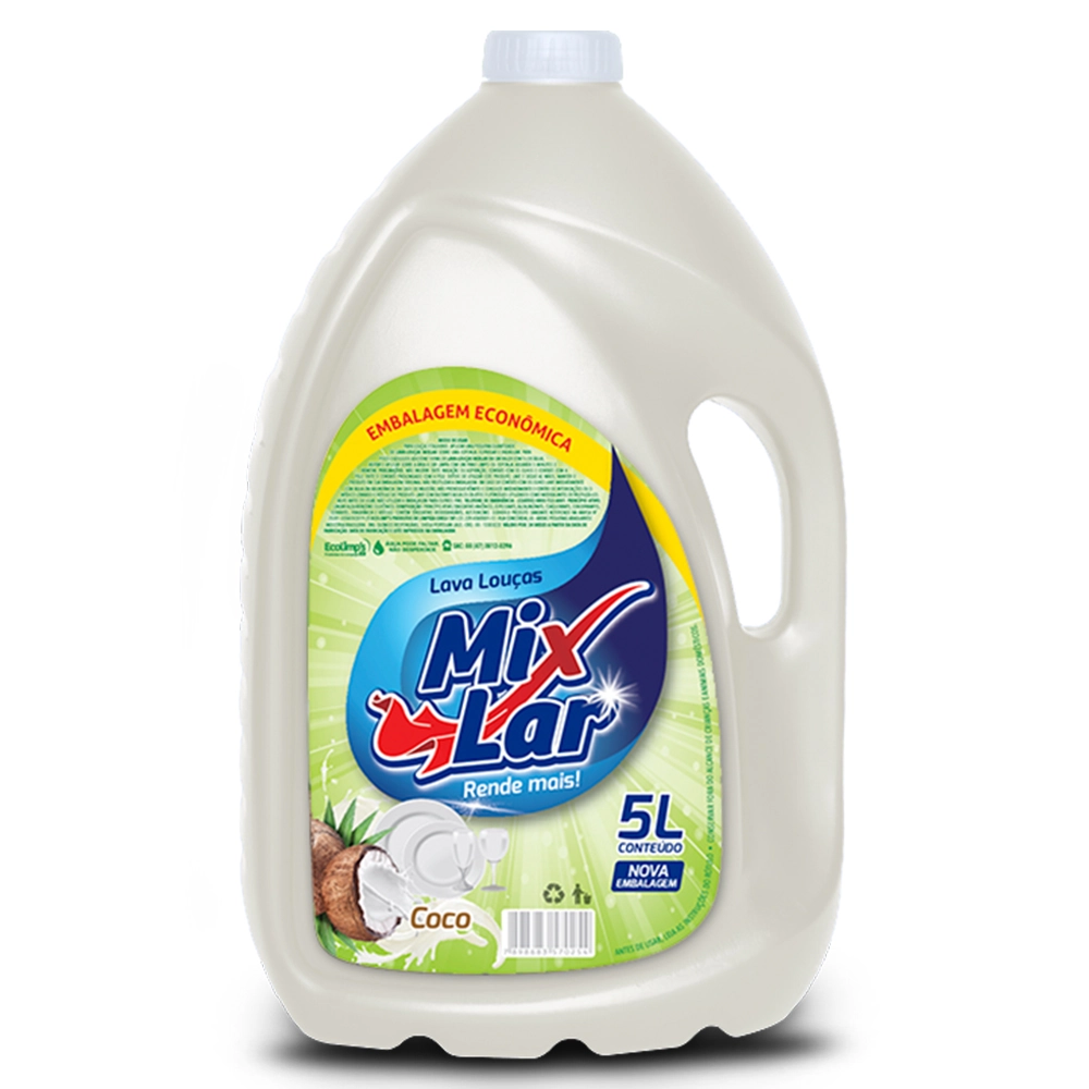 Detergente Líquido Lava Louça Coco Mix Lar - 5 Litros