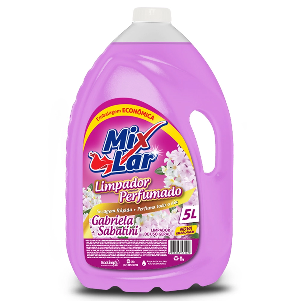 Limpador Perfumado Uso Geral Gabriela Sabatini Mix Lar - 5 Litros