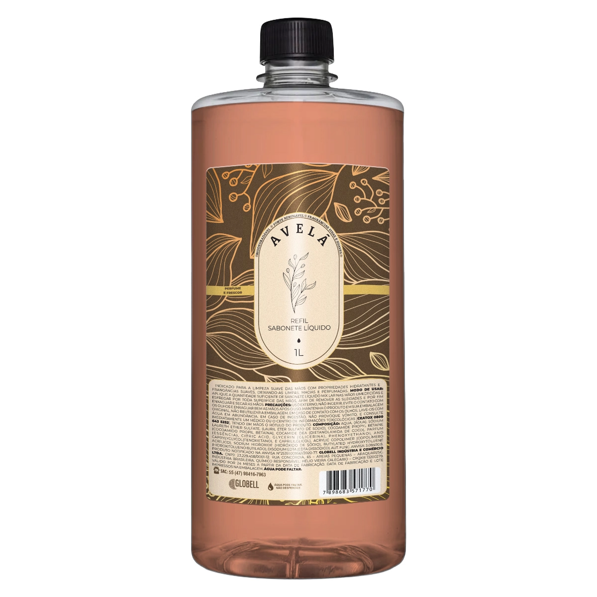 Refil Sabonete Liquido Fragrâncias Finas - 500ml Aroma:avelã