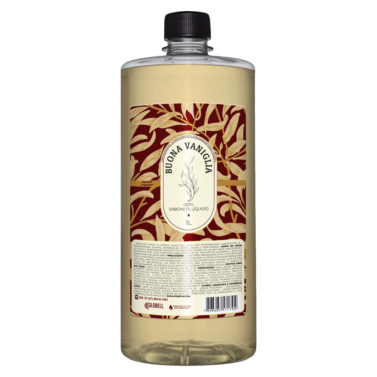 Refil Sabonete Liquido Fragrâncias Finas - 500ml Aroma:buona Vaníglia