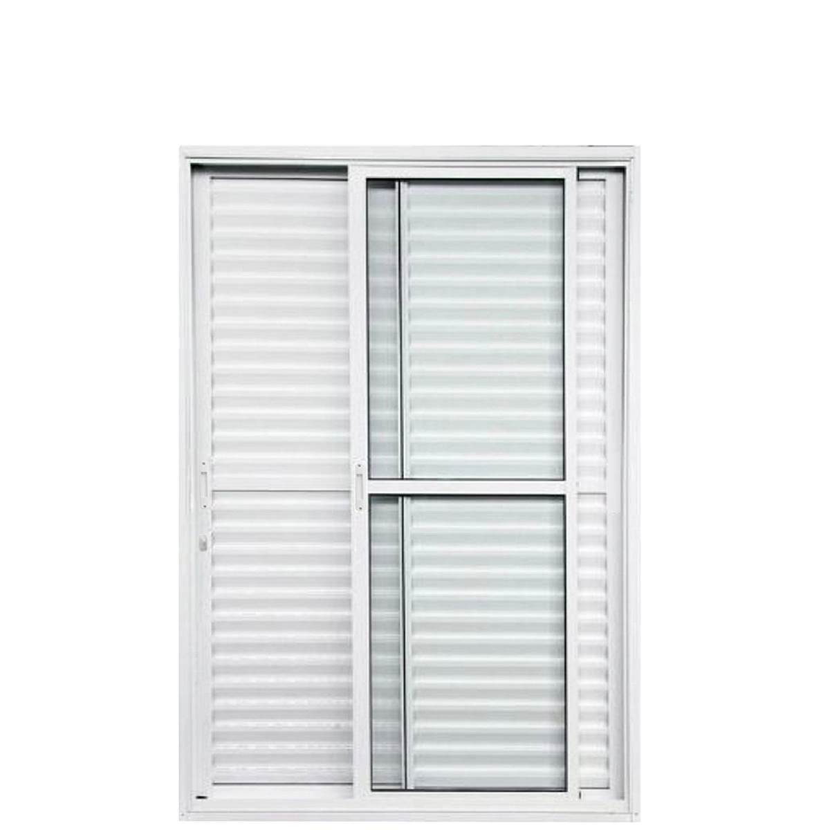 Porta De Alumínio De Correr Balcão 3 Folhas 2,10 X 1,60 Branca Linha 25 Com Fechadura