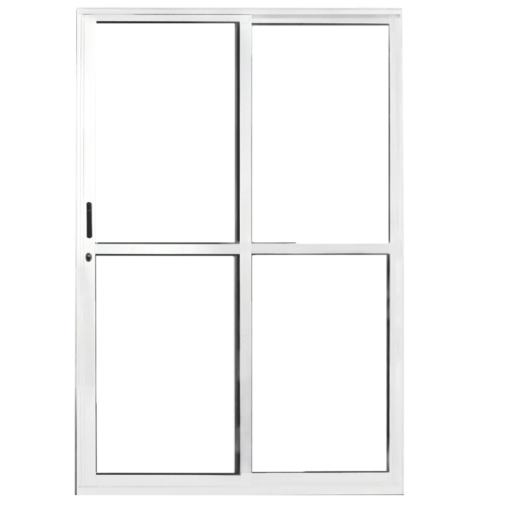 Porta De Correr Sacada 2 Folhas 2.10 X 1.20 Branca Linha 25 Com Fechadura