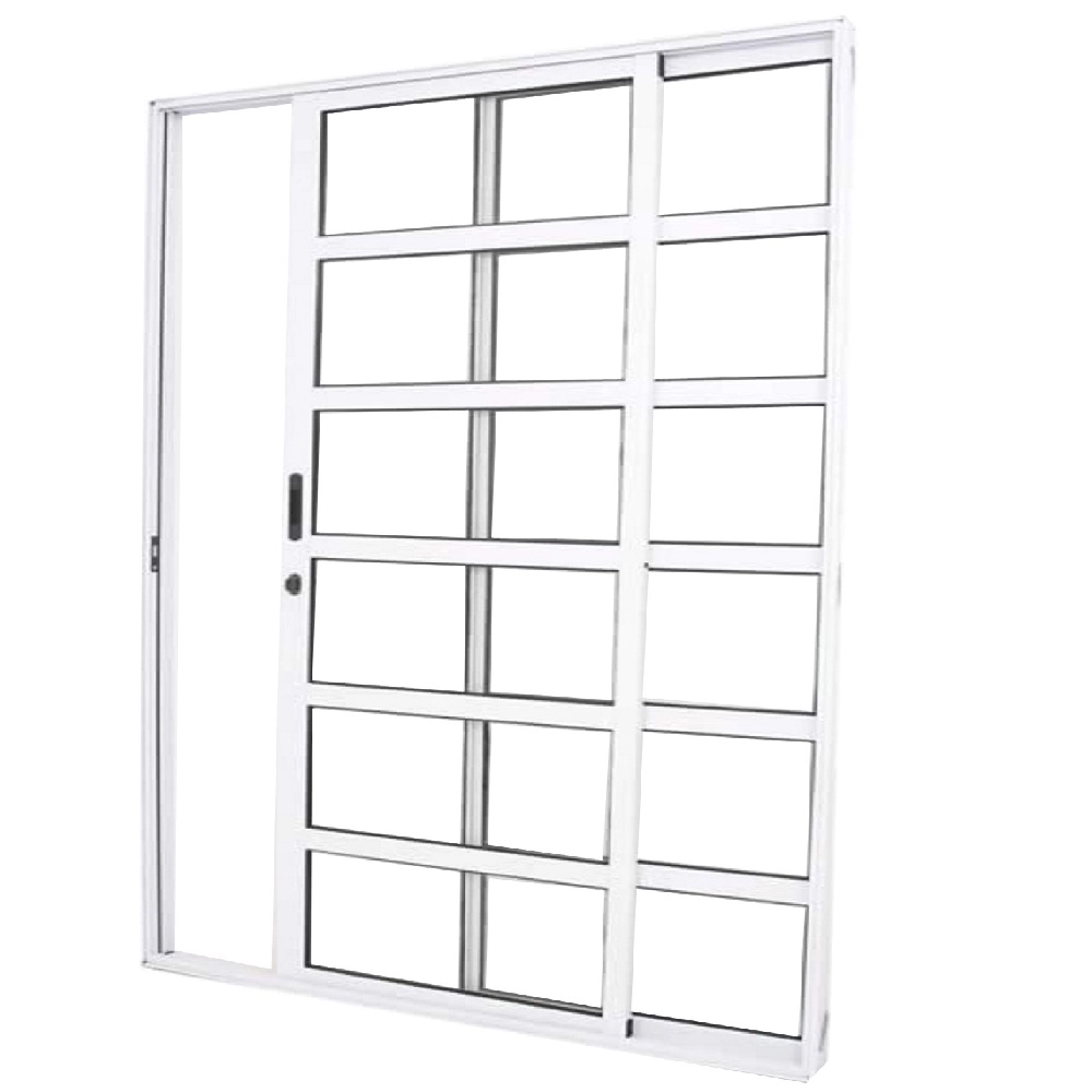 Porta De Correr Travessa 2 Folhas Branca Linha 25 Com Fechadura Medidas:210 X 120