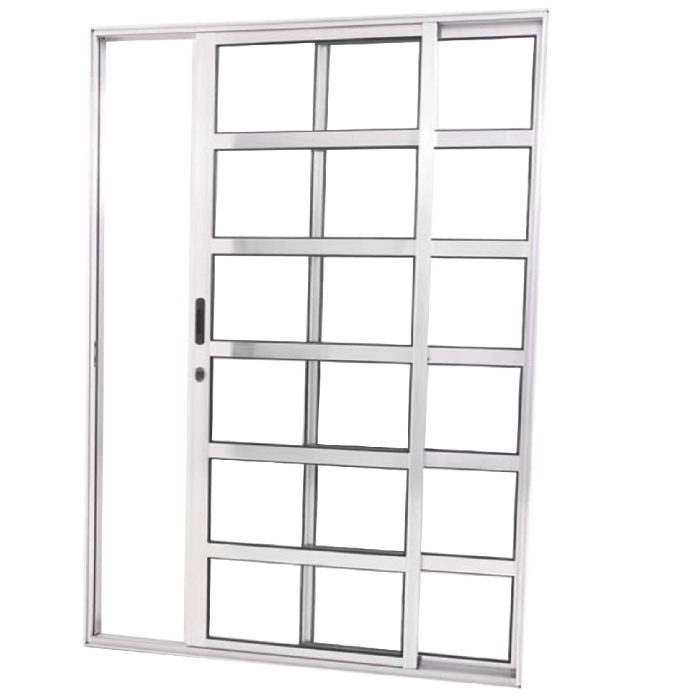 Porta De Correr Travessa 2 Folhas Brilhante Linha 25 Com Fechadura Medidas:210 X 150