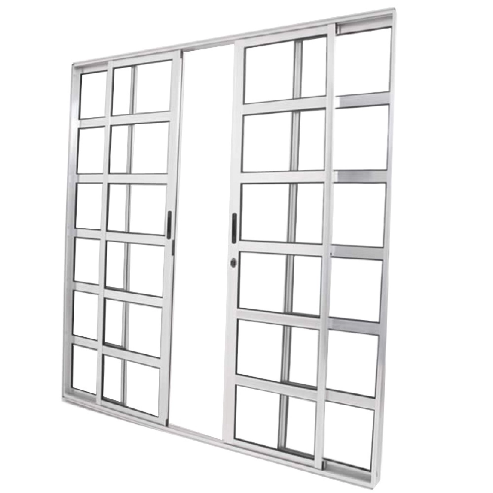 Porta De Correr Travessa 4 Folhas Brilhante Linha 25 Com Fechadura Medidas:210 X 200