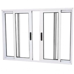 Janela Vitro 4 Folhas Alumínio Branco 1.00 X 1.00 Linha 25