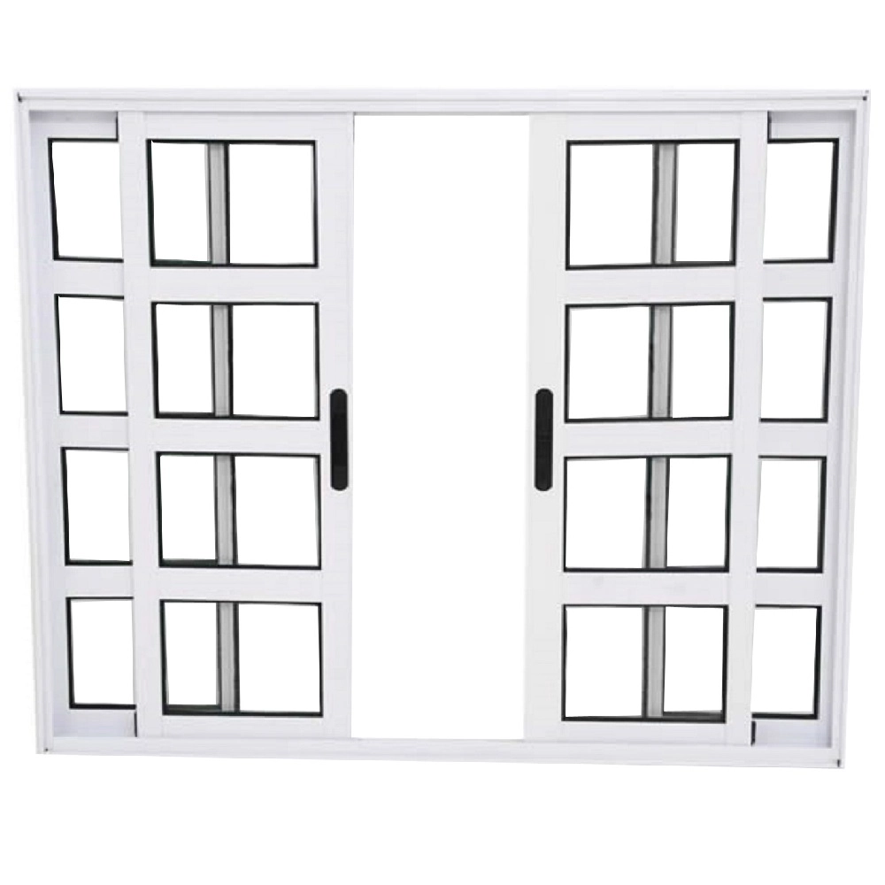 Janela Vitro Travessa 4 Folhas Alumínio Branco Linha 25 Medidas:100 X 120