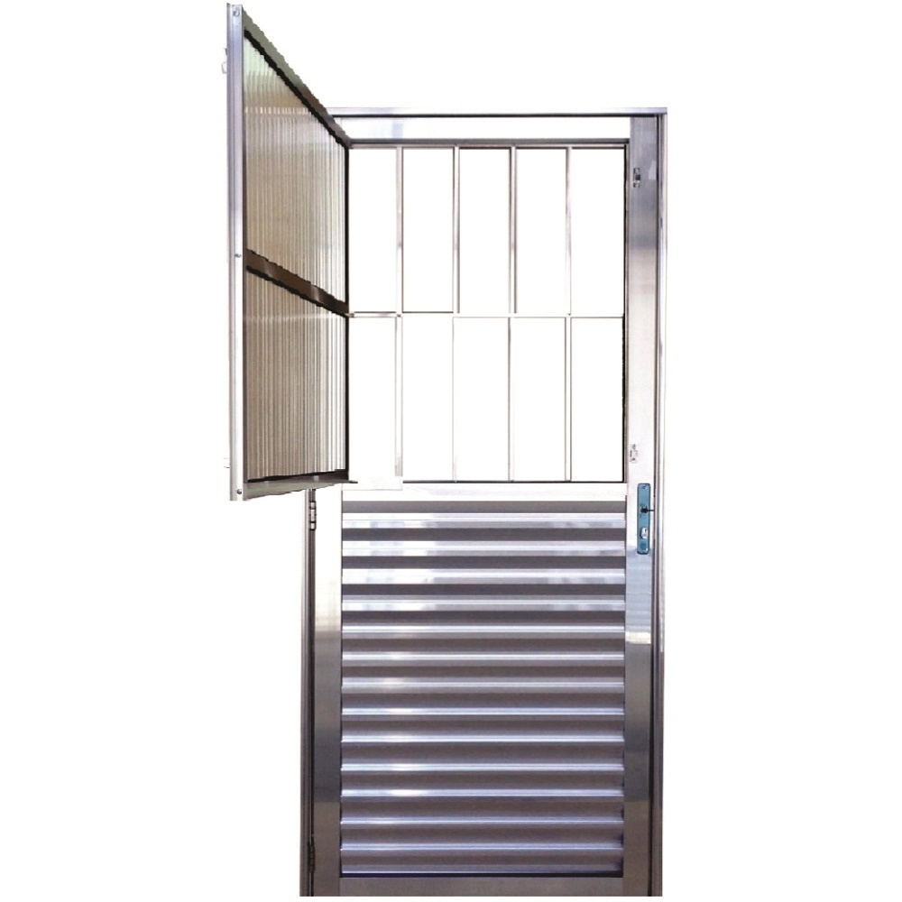 Porta Social Alumínio Brilhante 2.10 X 0.70 Linha 25 Lado:esquerda