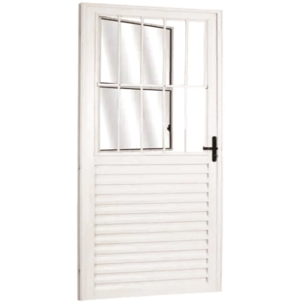 Porta Social Alumínio Branco 2.10 X 0.90 Linha 25 Lado:esquerda