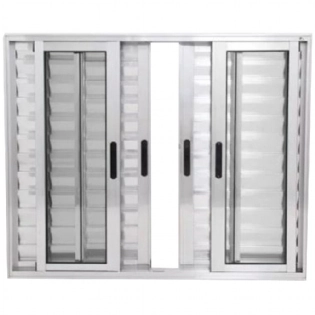 Janela Veneziana 6 Folhas Alumínio Brilhante 1.20 X 2.00 Linha 25