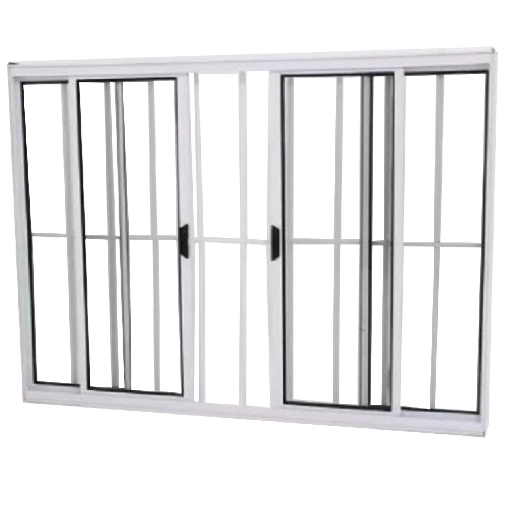 Janela Vitro 4 Folhas Alumínio Branco 1.00 X 1.50 Modular Com Grade