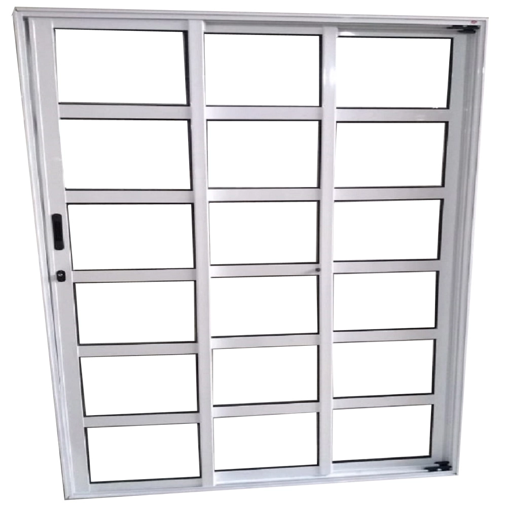 Porta De Correr Travessa 3 Folhas Sequenciais Branca Linha 25 Com Fechadura Medidas:210 X 150