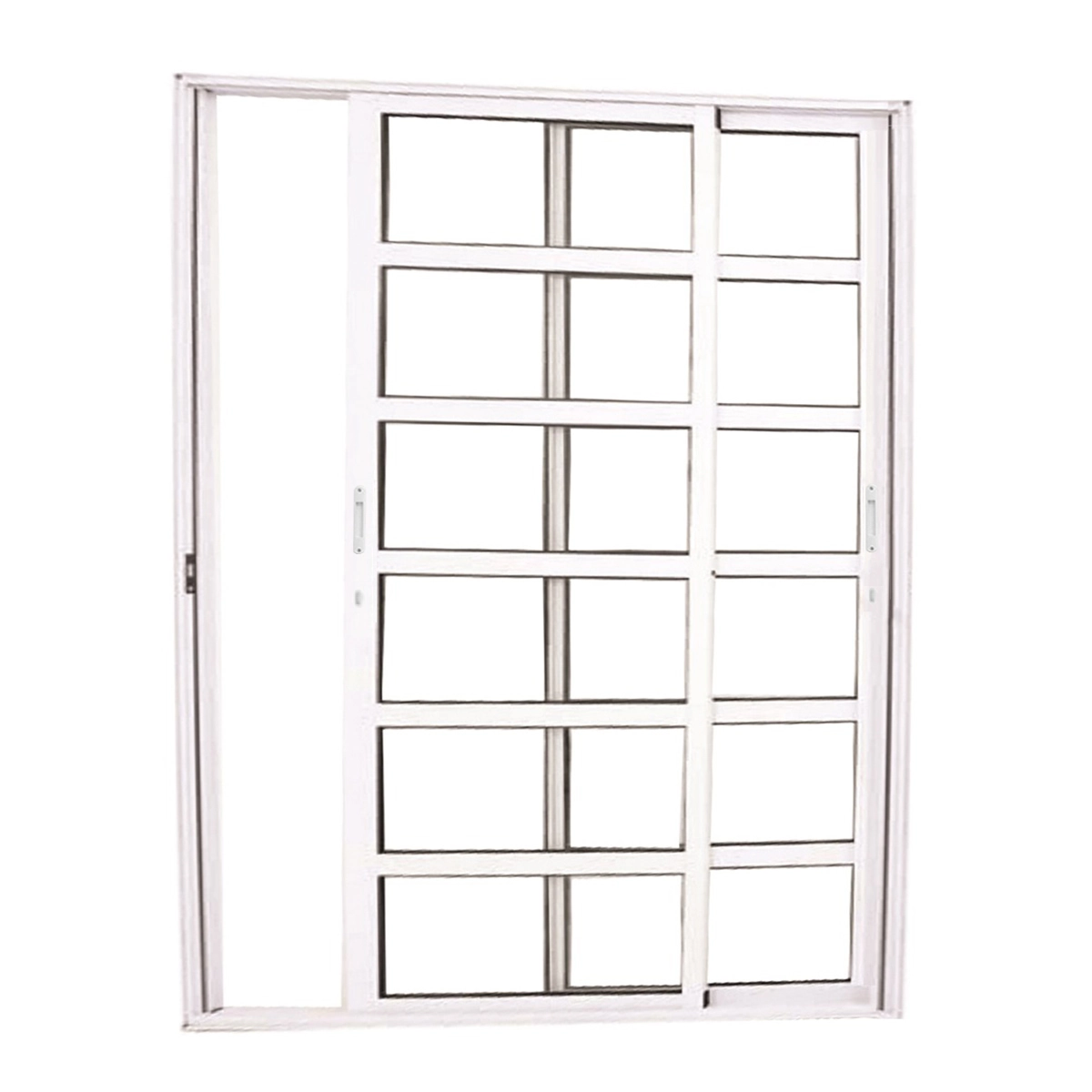 Porta De Correr Travessa 2 Folhas Móveis Branca Linha 25 Com Fechadura Medidas:210 X 120