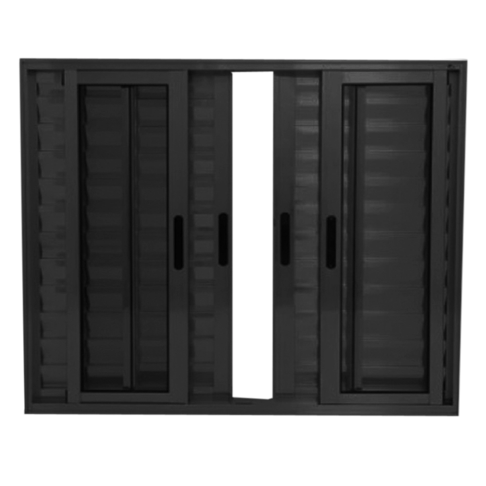 Janela Veneziana 6 Folhas Alumínio Preto Linha Veneza Medidas:100 X 150