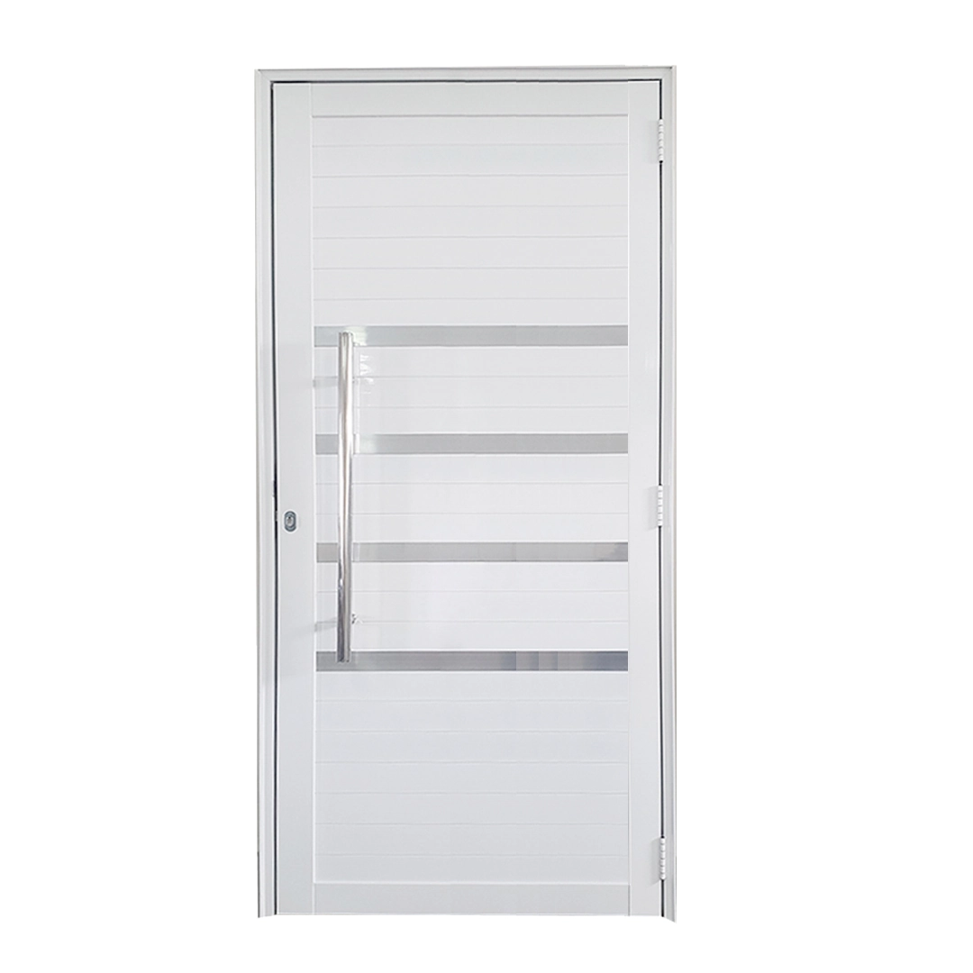 Porta Lambril De Alumínio Branco Com Puxador E Friso Linha Roma Lado:esquerda; Medidas: 210 X 80