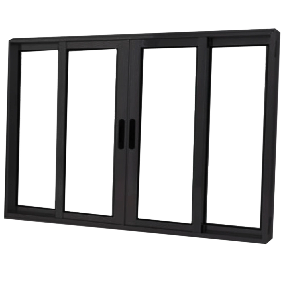 Janela Vitro 4 Folhas Alumínio Preto Linha 25 Medidas:120 X 150
