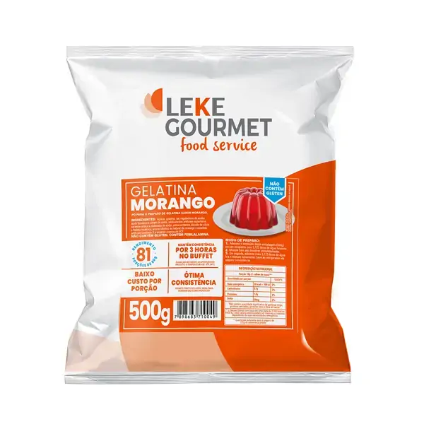 Gelatina Sabor Morango Leke 500g