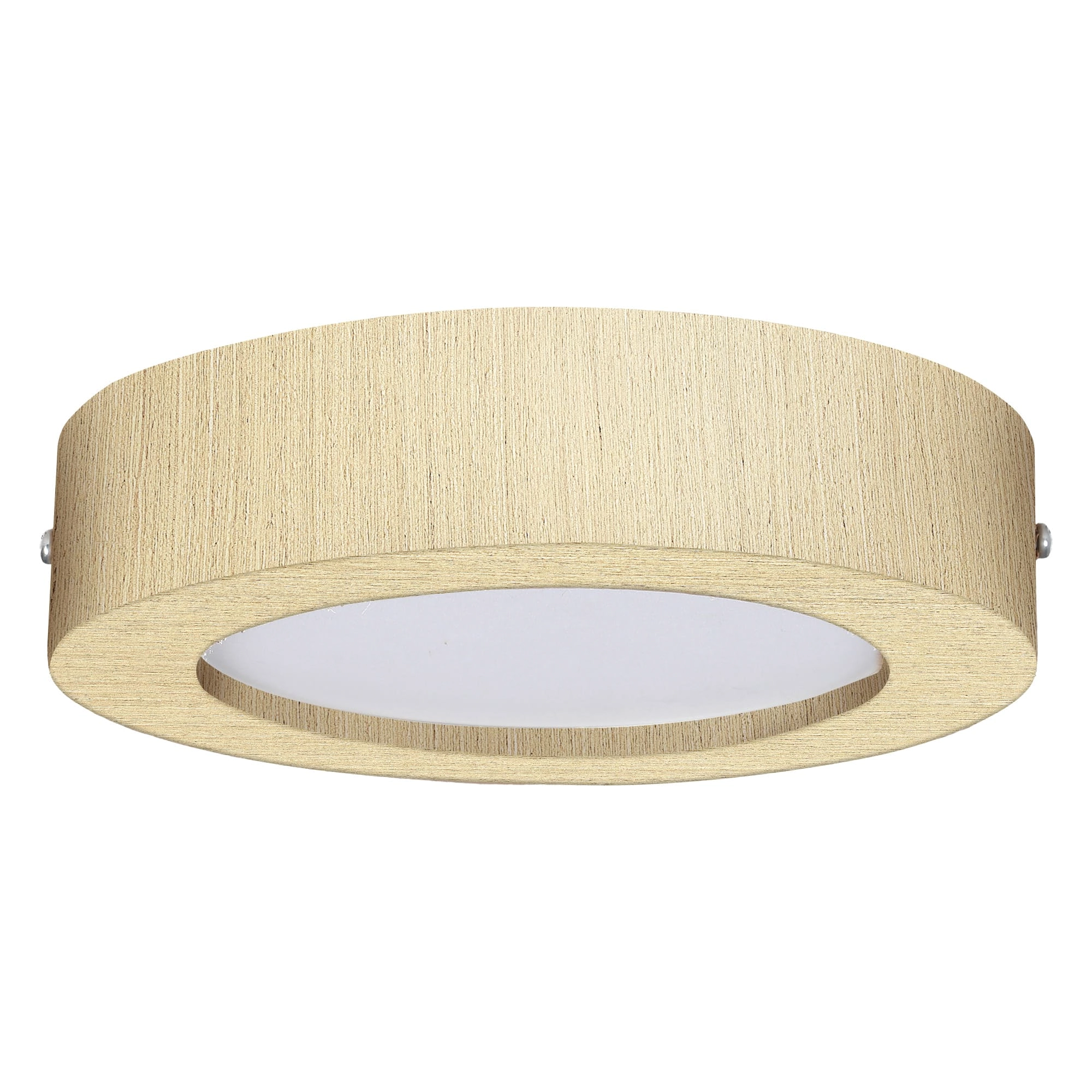 Plafon Wood Madeira Redondo Led 12w Bivolt Marfim - Branco Quente