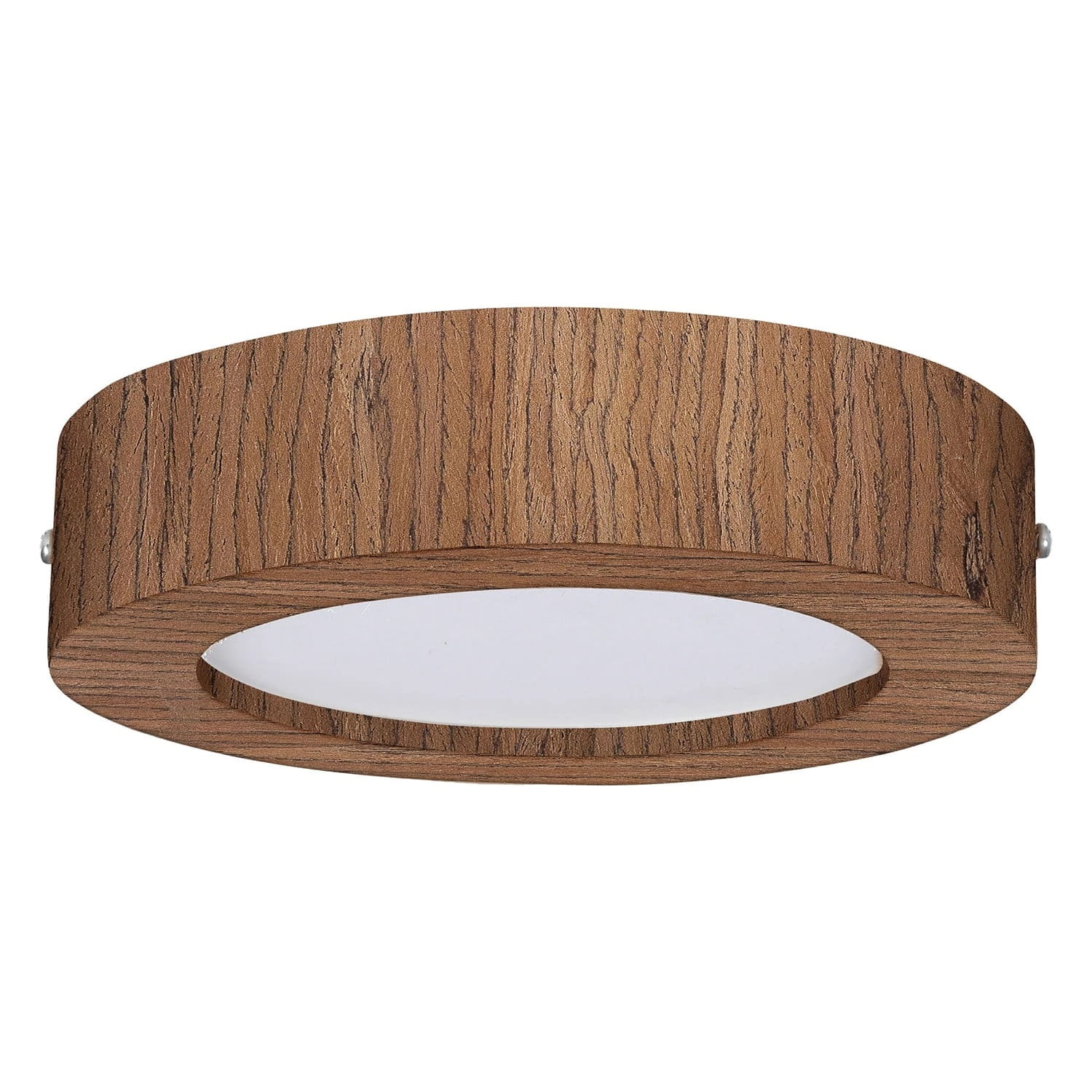 Plafon Wood Madeira Redondo Led 18w Bivolt Imbuia - Branco Frio