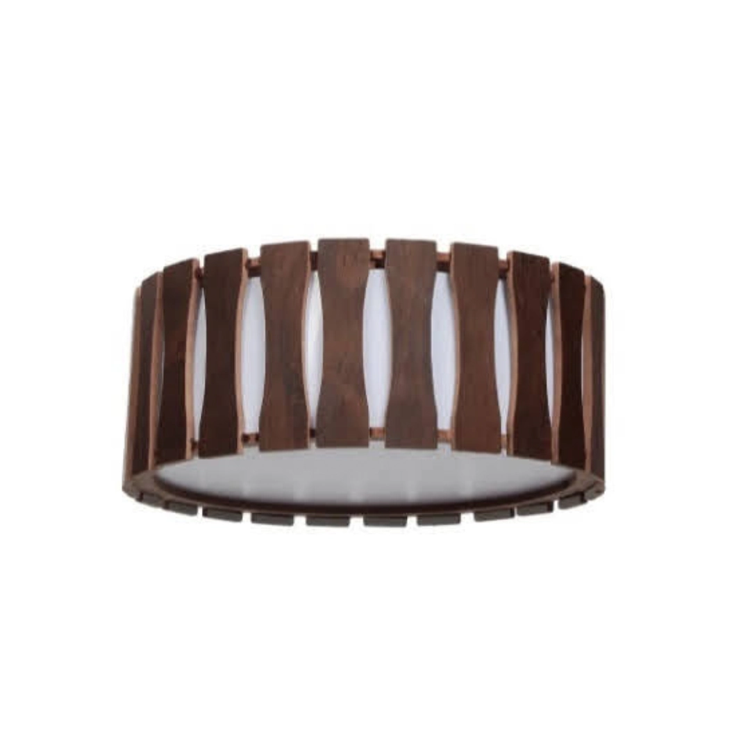 Plafon Madeira Ripado Redondo Imbuia 30cm
