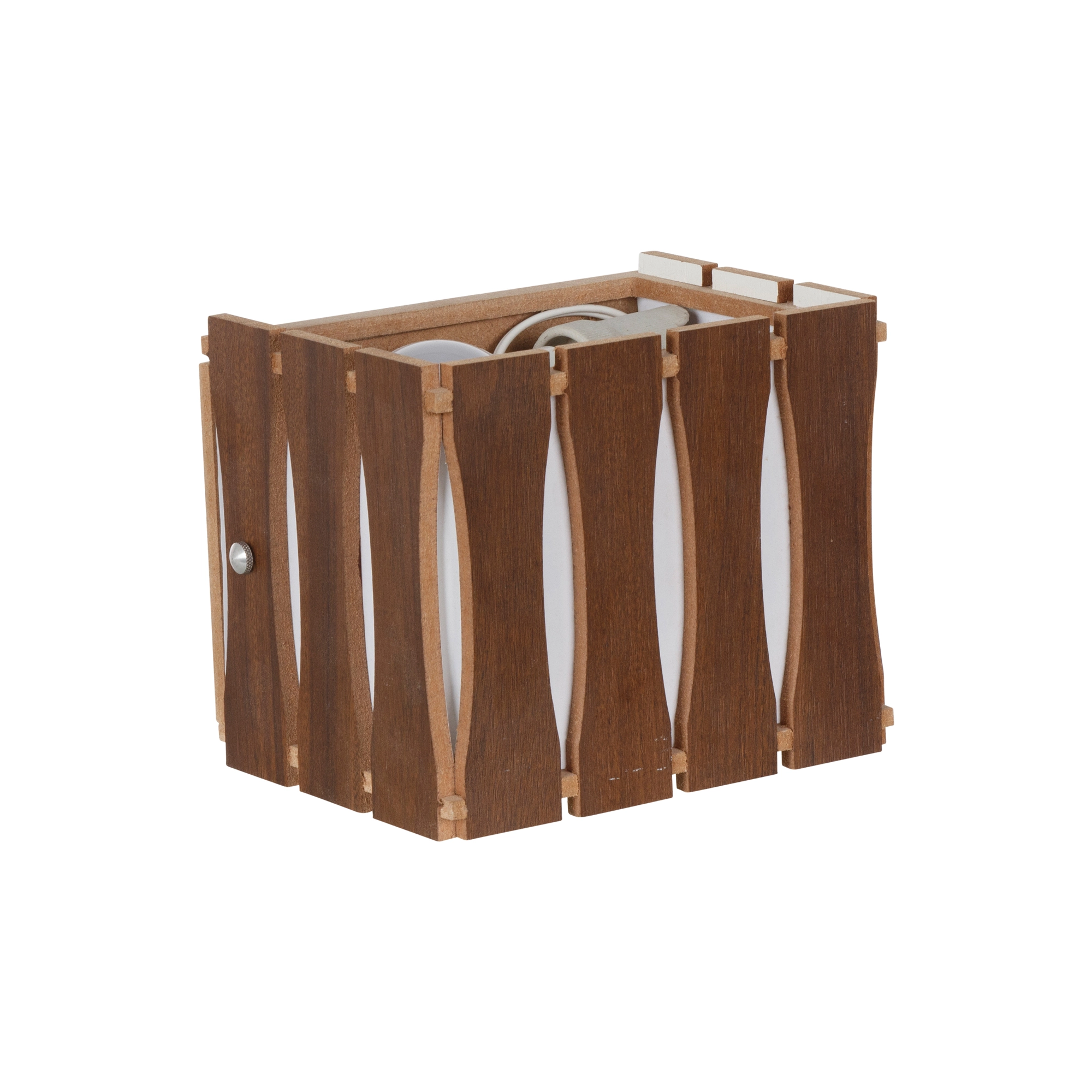 Arandela Madeira Ripada Quadrada 16,5 Cm G9 - 1 Luz Málaga