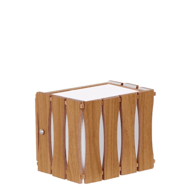 Arandela Madeira Ripada Quadrada 16,5 Cm G9 - 1 Luz Freijó