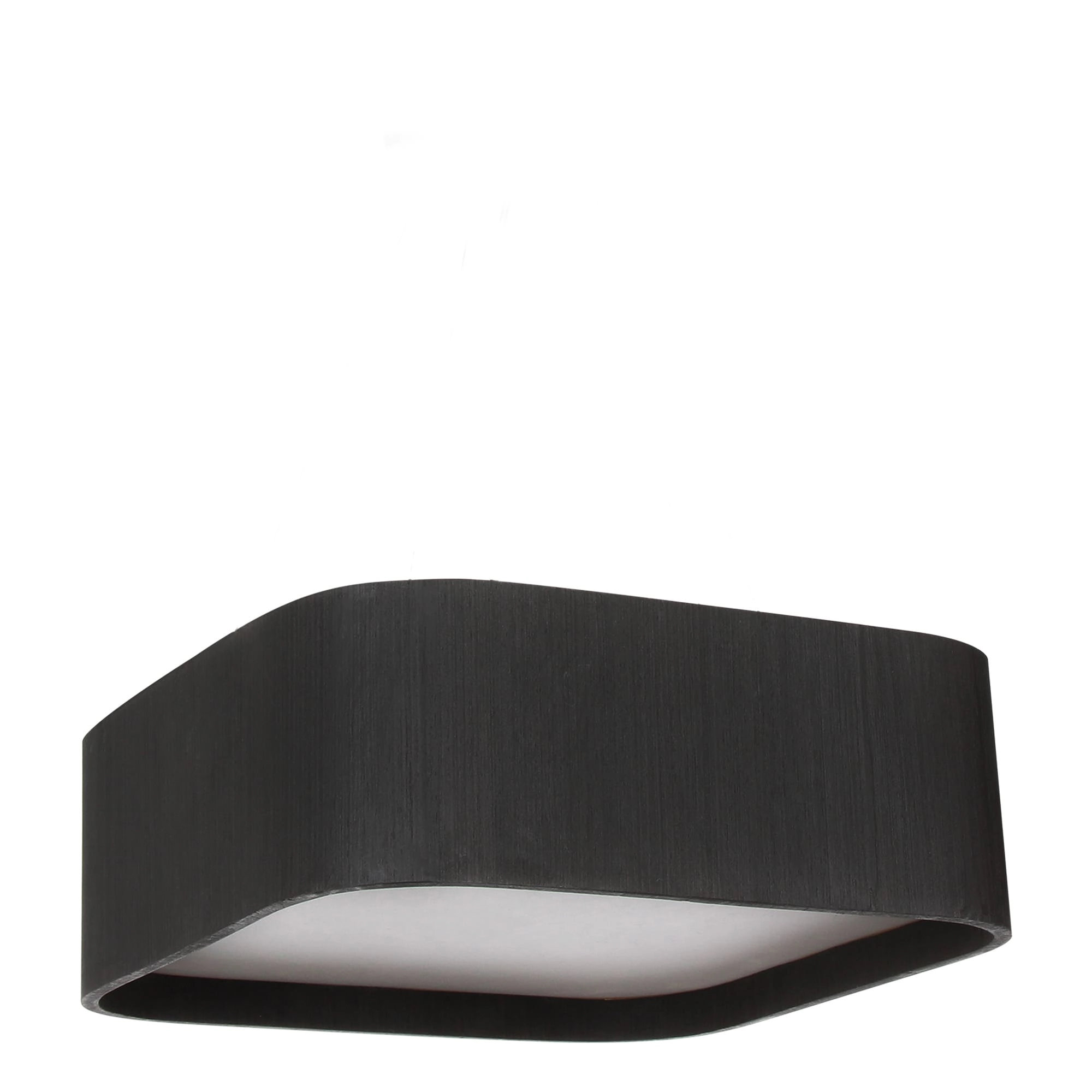 Plafon Madeira Quadrado Arredondado 25x25cm Preto