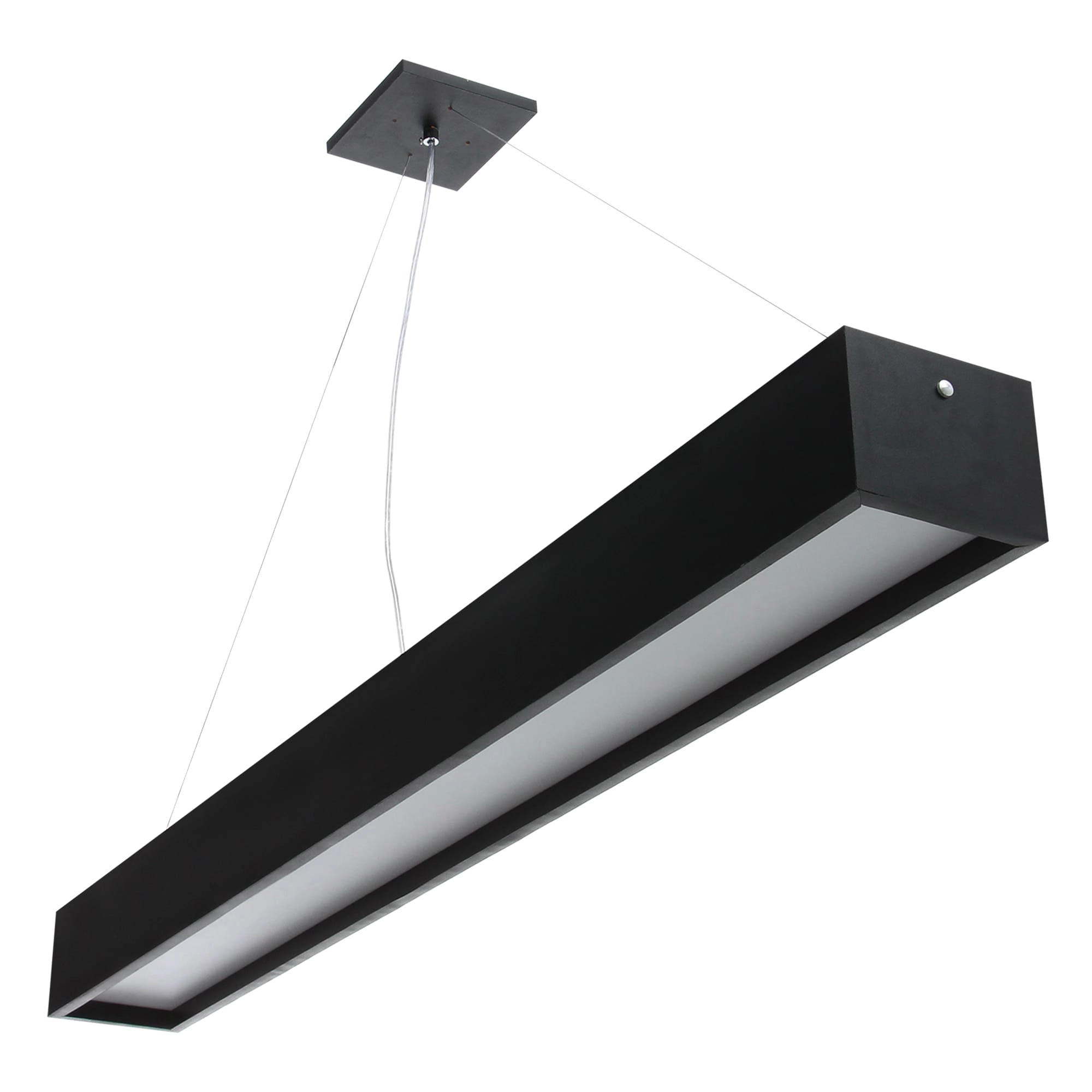 Pendente Madeira Wood Retângular 64x10cm- 1 Ou 2 Luzes G13 Preto