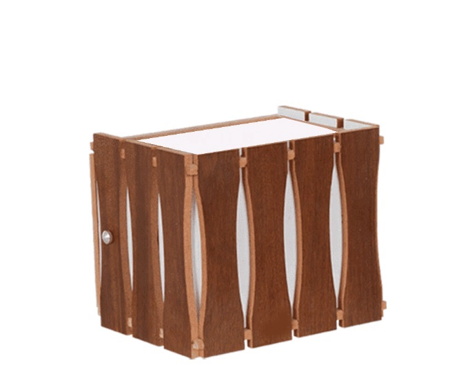 Arandela Madeira Ripada Quadrada 16,5 Cm G9 - 1 Luz Natural