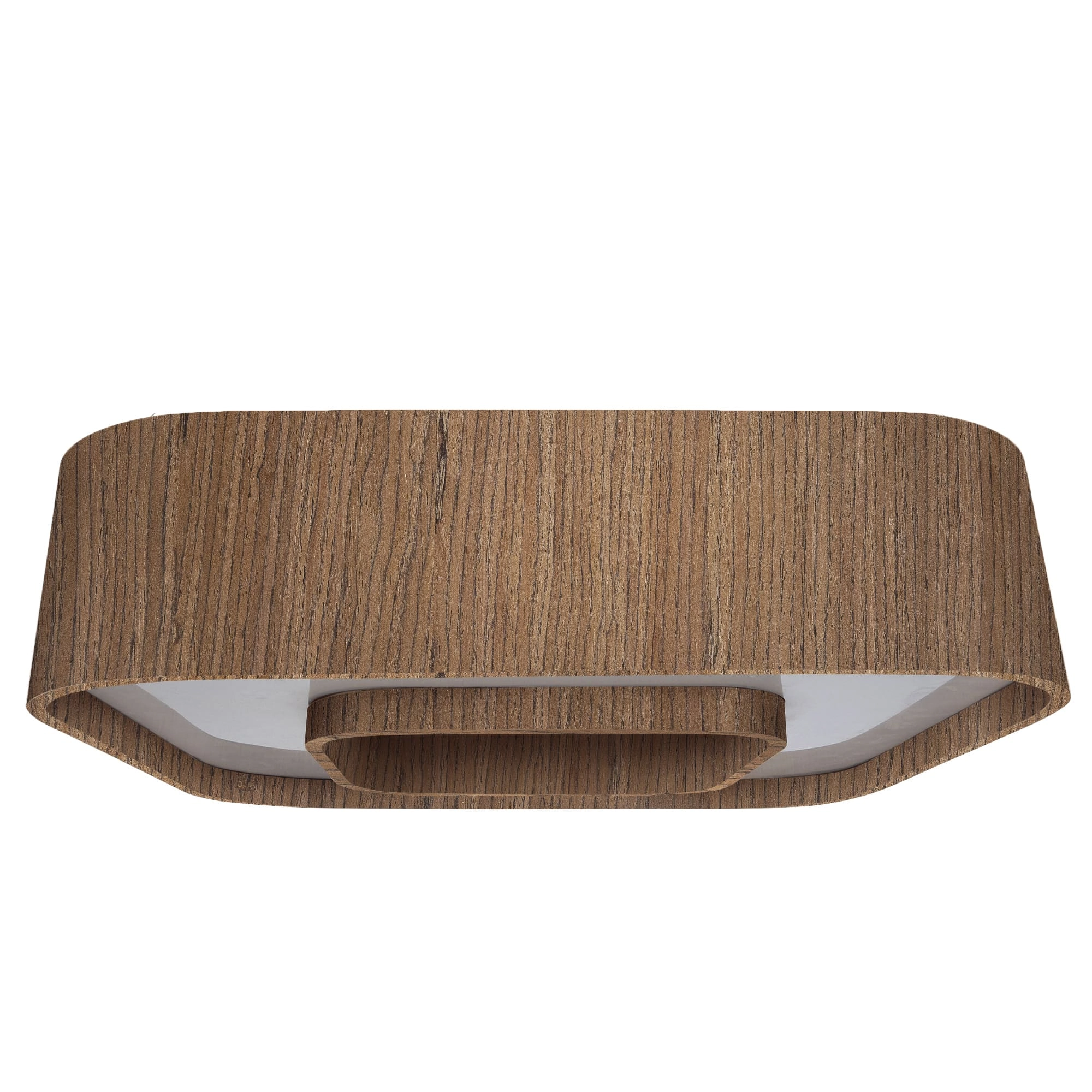 Plafon Madeira Arredondado Anel 60cm - 8 Luzes Imbuia