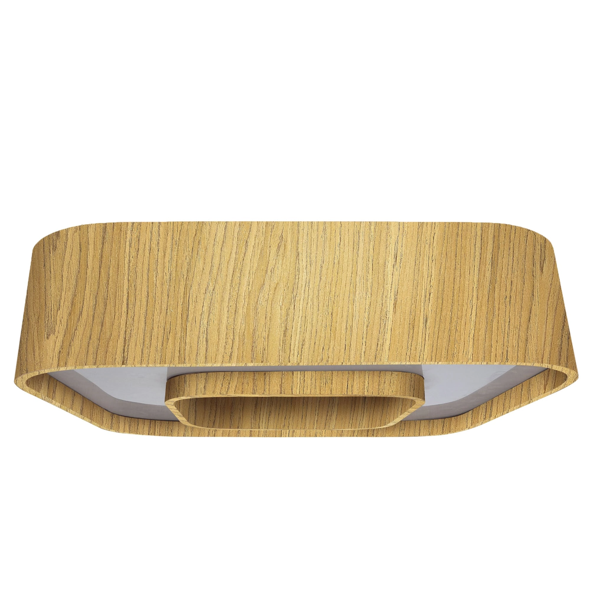 Plafon Madeira Arredondado Anel 60cm - 8 Luzes Freijó