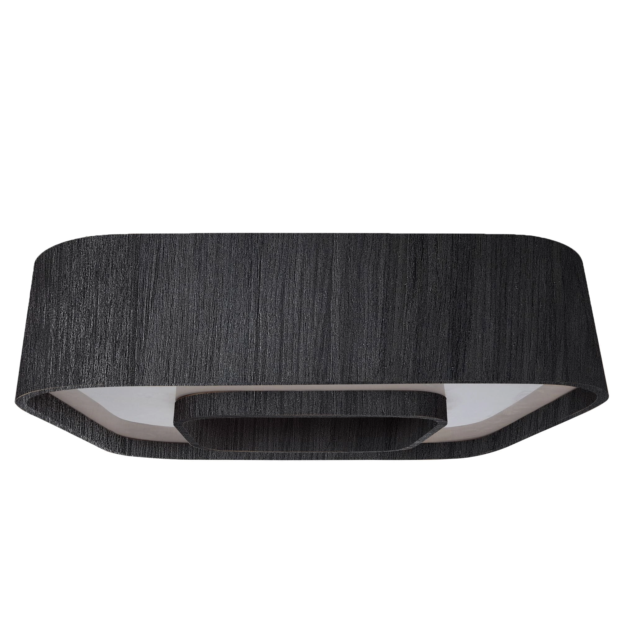 Plafon Madeira Arredondado Anel 60cm - 8 Luzes Preto