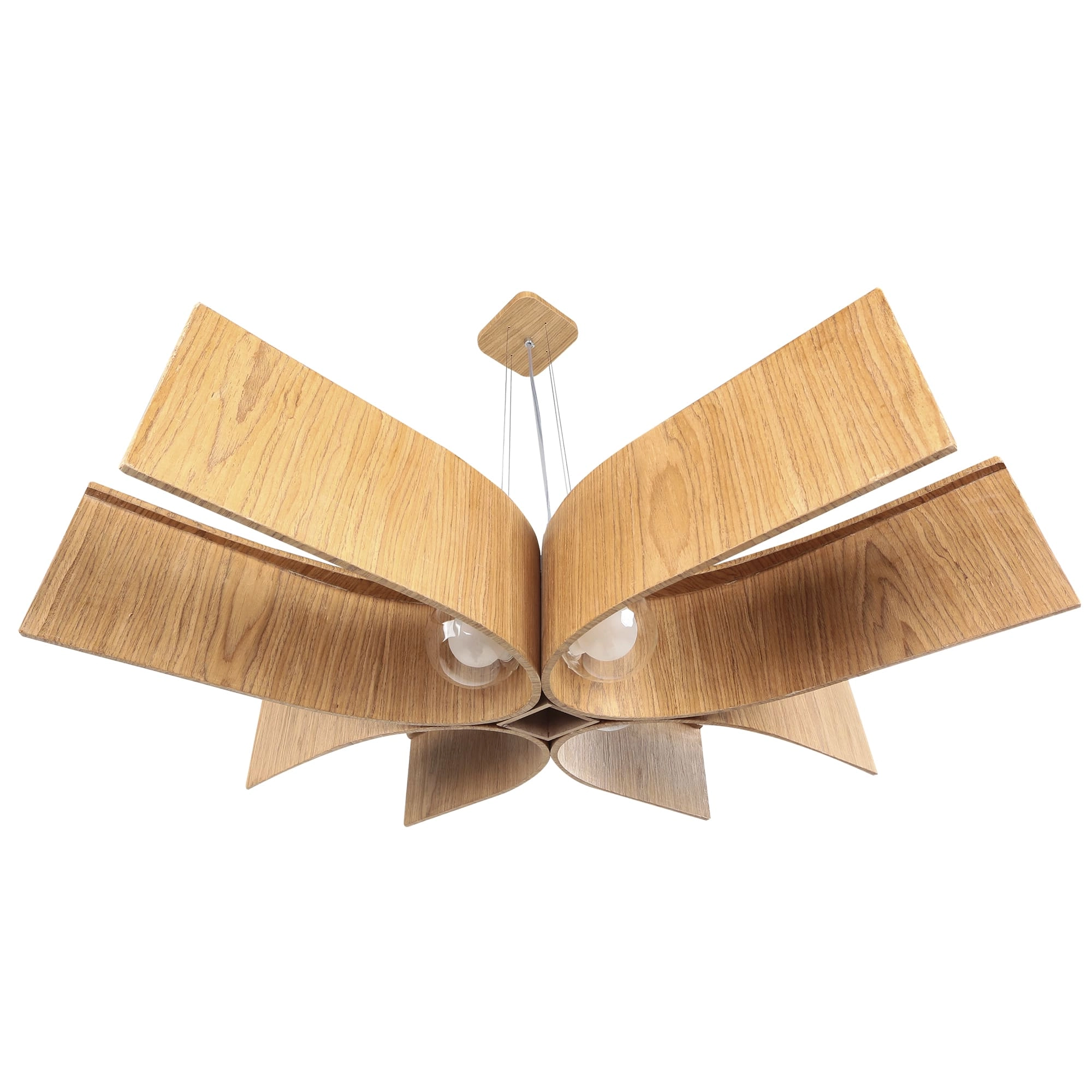 Pendente Wood Pétala 94cm - 4 Luzes Freijó