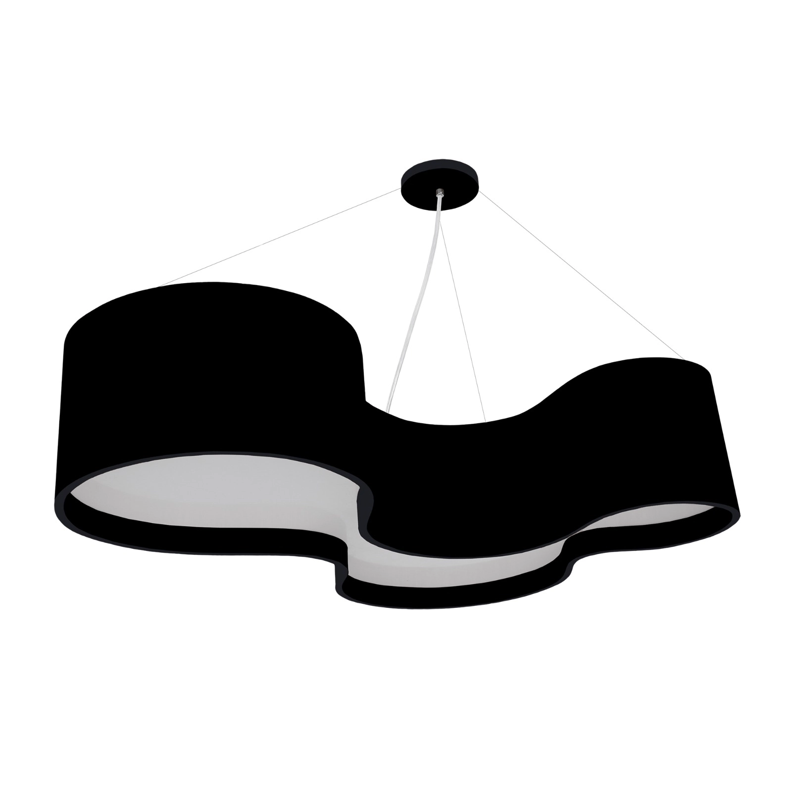Pendente Semi Cilíndrico Madeira 120 Cm Preto