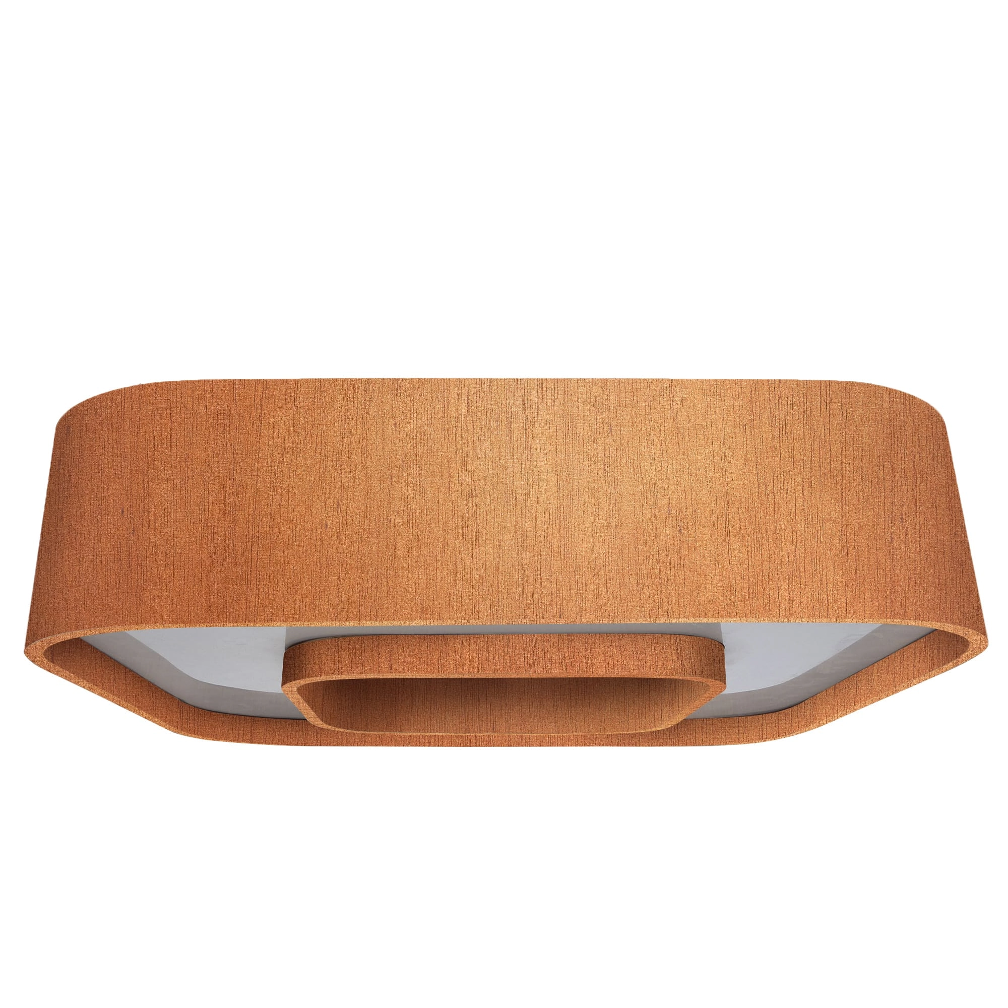 Plafon Madeira Arredondado Anel 60cm - 8 Luzes Mel