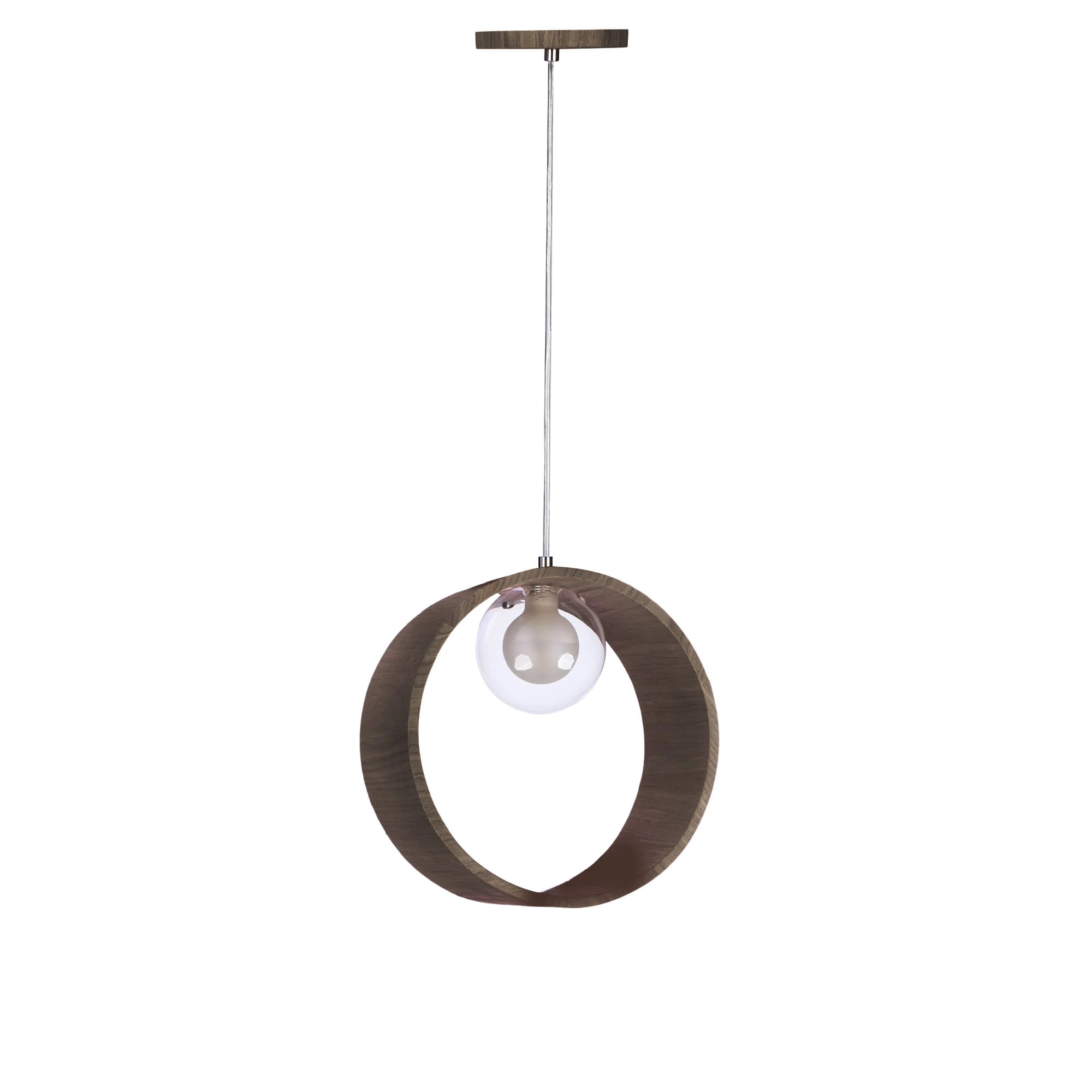 Pendente Madeira Redondo Slim 25 Cm Imbuia