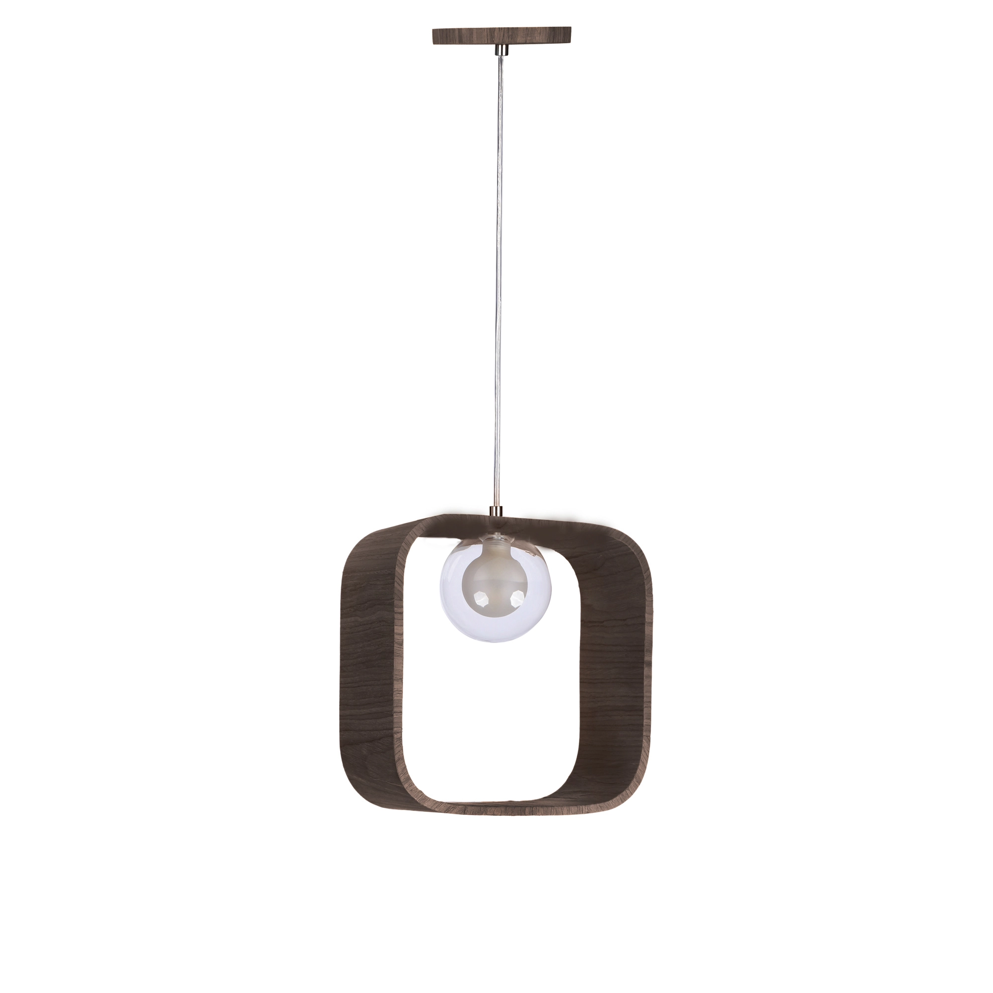Pendente Madeira Arredondado Slim 25 Cm Imbuia