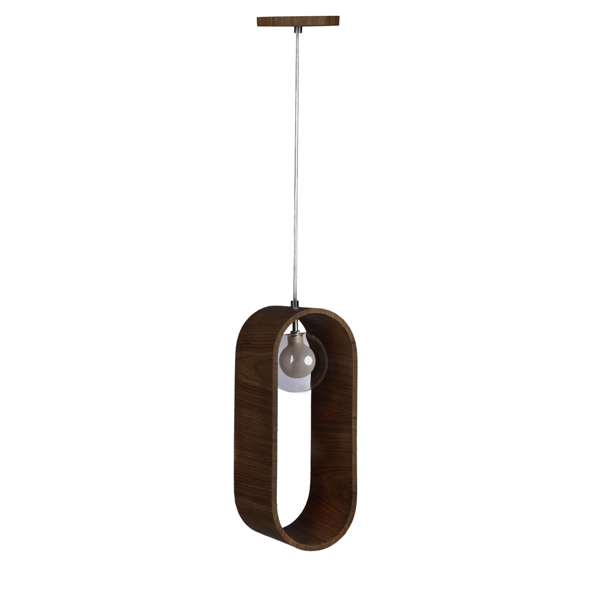Pendente Madeira Oval Slim 38 Cm Imbuia