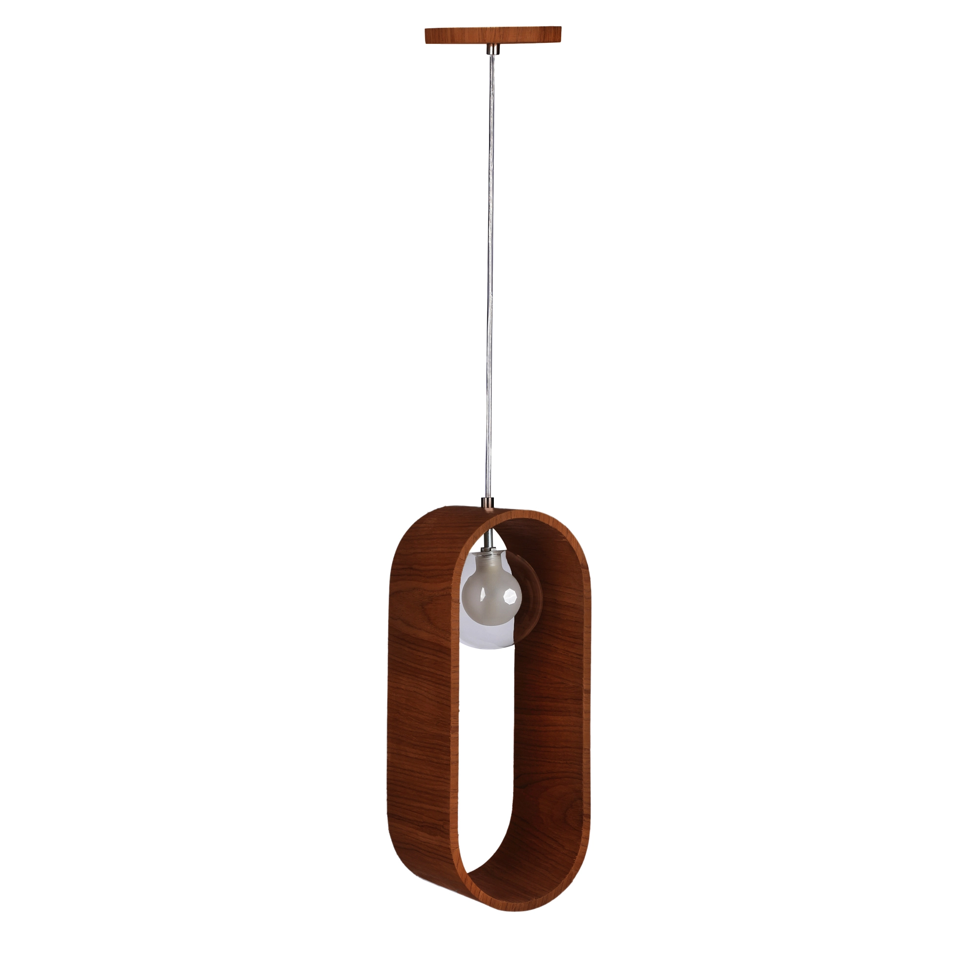 Pendente Madeira Oval Slim 38 Cm Mel