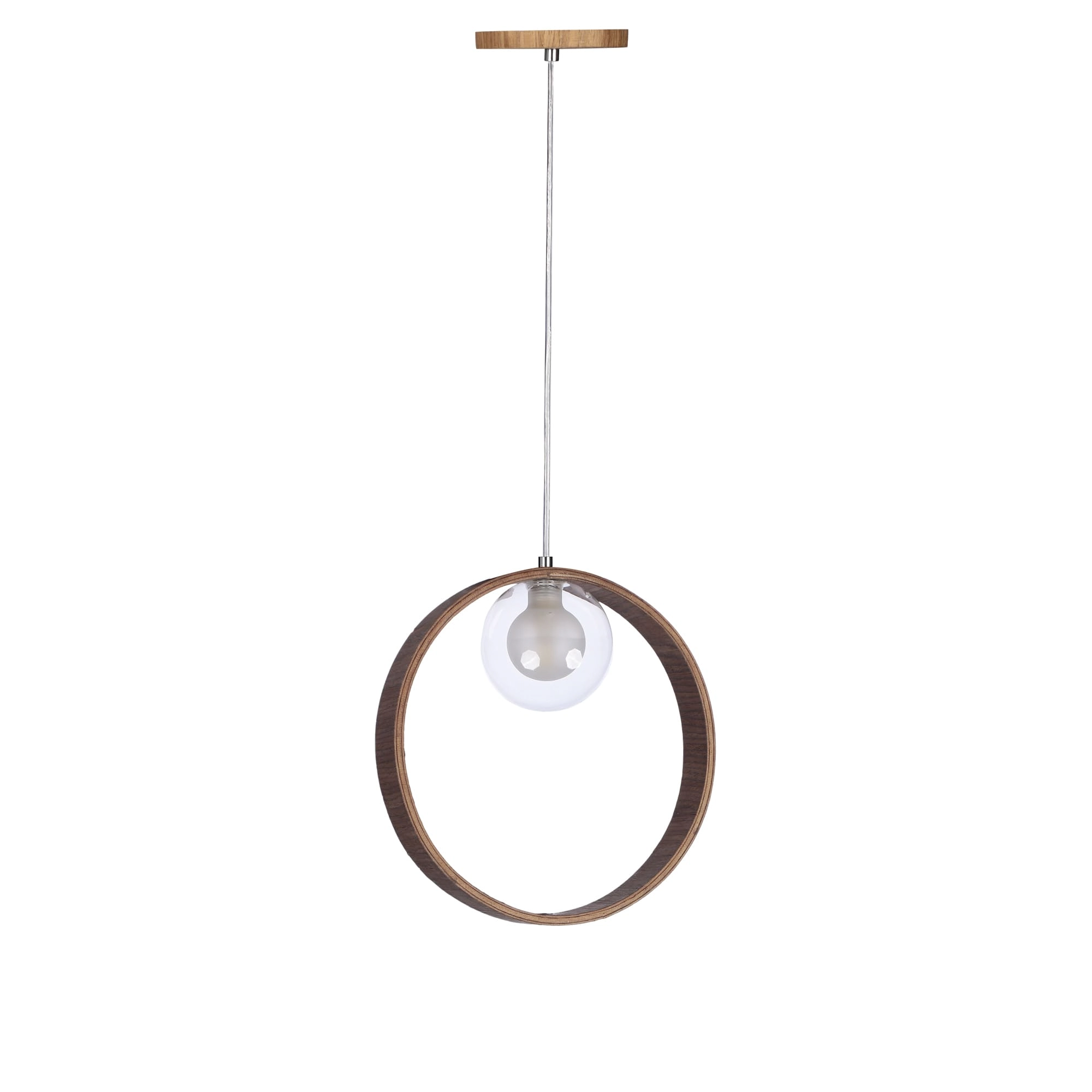 Pendente Madeira Redondo Face 25 Cm Imbuia